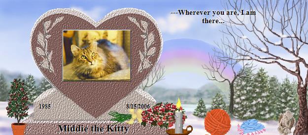 Middie the Kitty's Rainbow Bridge Pet Loss Memorial Residency Image