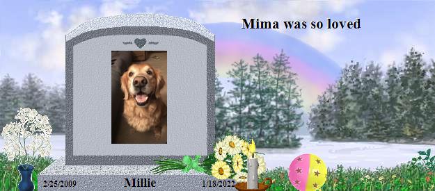 Millie's Rainbow Bridge Pet Loss Memorial Residency Image