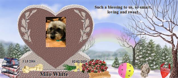 Milo White's Rainbow Bridge Pet Loss Memorial Residency Image