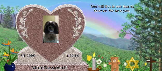 MimiNessaSetti's Rainbow Bridge Pet Loss Memorial Residency Image