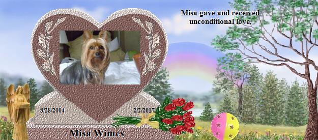 Misa Wimes's Rainbow Bridge Pet Loss Memorial Residency Image