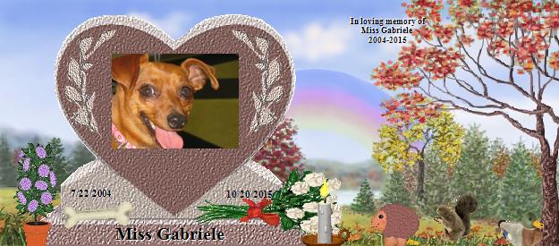 Miss Gabriele's Rainbow Bridge Pet Loss Memorial Residency Image