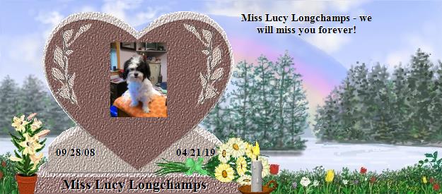 Miss Lucy Longchamps's Rainbow Bridge Pet Loss Memorial Residency Image