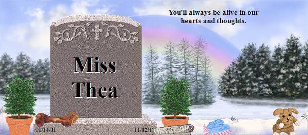 Miss Thea's Rainbow Bridge Pet Loss Memorial Residency Image
