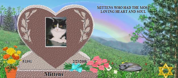 Mittens's Rainbow Bridge Pet Loss Memorial Residency Image