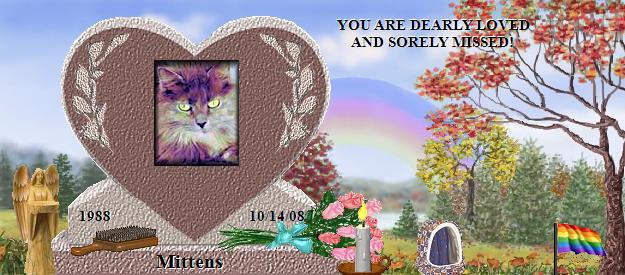 Mittens's Rainbow Bridge Pet Loss Memorial Residency Image