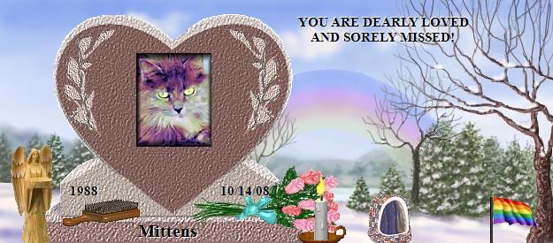 Mittens's Rainbow Bridge Pet Loss Memorial Residency Image