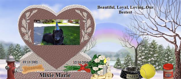 Mixie Marie's Rainbow Bridge Pet Loss Memorial Residency Image