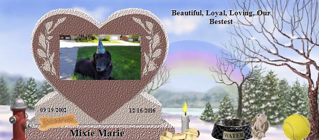 Mixie Marie's Rainbow Bridge Pet Loss Memorial Residency Image