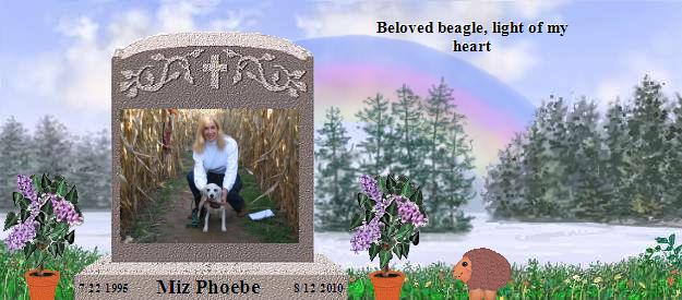 Miz Phoebe's Rainbow Bridge Pet Loss Memorial Residency Image