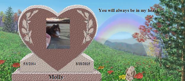 Molly's Rainbow Bridge Pet Loss Memorial Residency Image