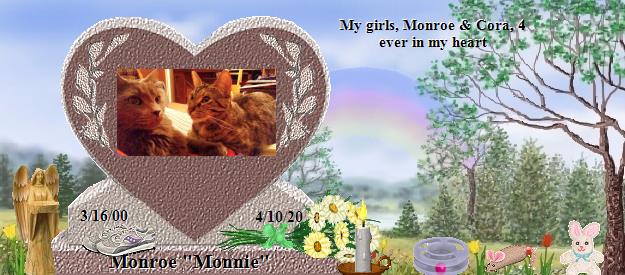 Monroe "Monnie"'s Rainbow Bridge Pet Loss Memorial Residency Image
