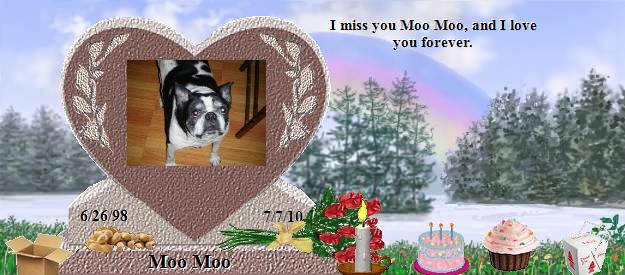 Moo Moo's Rainbow Bridge Pet Loss Memorial Residency Image