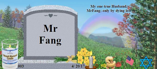 Mr Fang's Rainbow Bridge Pet Loss Memorial Residency Image