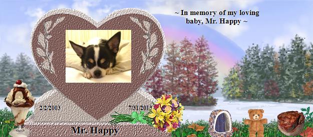 Mr. Happy's Rainbow Bridge Pet Loss Memorial Residency Image
