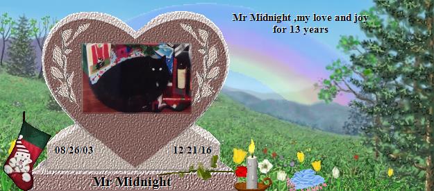 Mr Midnight's Rainbow Bridge Pet Loss Memorial Residency Image