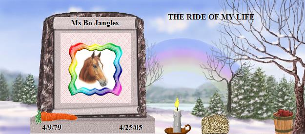 Ms Bo Jangles's Rainbow Bridge Pet Loss Memorial Residency Image