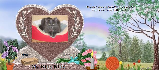 Ms. Kitty Kitty's Rainbow Bridge Pet Loss Memorial Residency Image