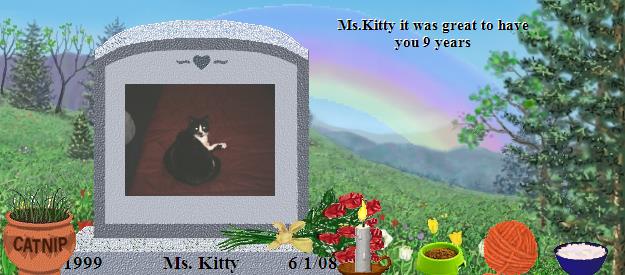 Ms. Kitty's Rainbow Bridge Pet Loss Memorial Residency Image