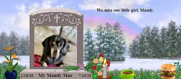 My Mandy Mae's Rainbow Bridge Pet Loss Memorial Residency Image