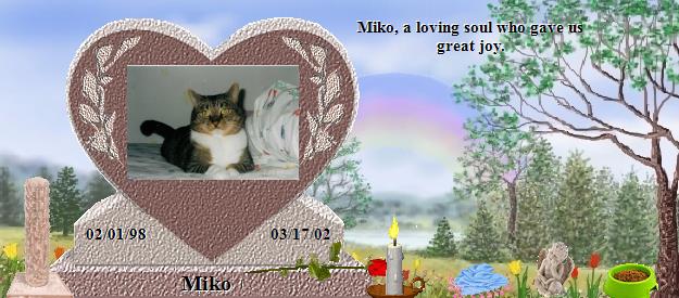 Miko's Rainbow Bridge Pet Loss Memorial Residency Image