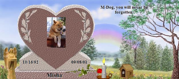 Misha's Rainbow Bridge Pet Loss Memorial Residency Image