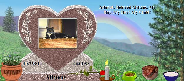 Mittens's Rainbow Bridge Pet Loss Memorial Residency Image