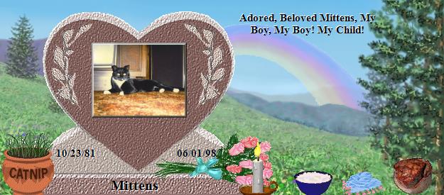 Mittens's Rainbow Bridge Pet Loss Memorial Residency Image