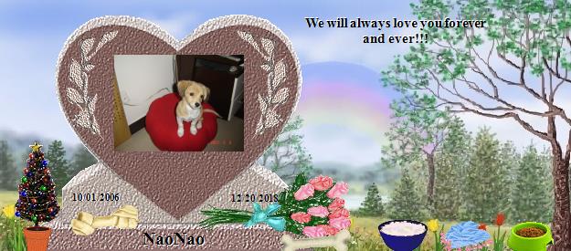 NaoNao's Rainbow Bridge Pet Loss Memorial Residency Image