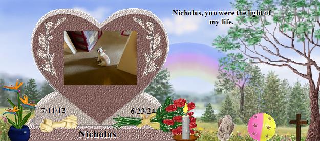 Nicholas's Rainbow Bridge Pet Loss Memorial Residency Image