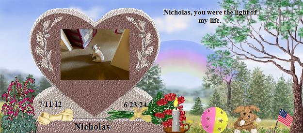 Nicholas's Rainbow Bridge Pet Loss Memorial Residency Image
