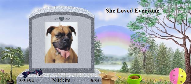 Nikkita's Rainbow Bridge Pet Loss Memorial Residency Image