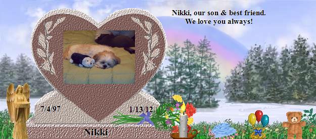 Nikki's Rainbow Bridge Pet Loss Memorial Residency Image