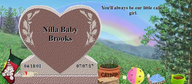 Nilla Baby Brooks's Rainbow Bridge Pet Loss Memorial Residency Image