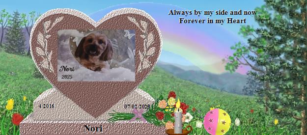 Nori's Rainbow Bridge Pet Loss Memorial Residency Image