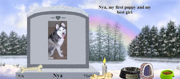 Nya's Rainbow Bridge Pet Loss Memorial Residency Image
