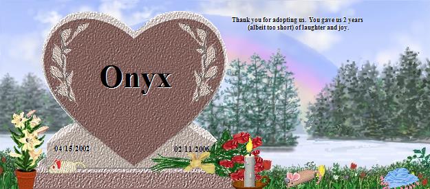 Onyx's Rainbow Bridge Pet Loss Memorial Residency Image