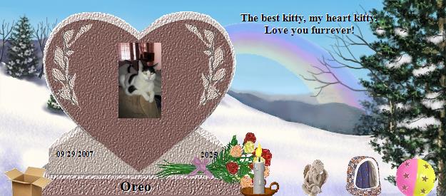Oreo's Rainbow Bridge Pet Loss Memorial Residency Image
