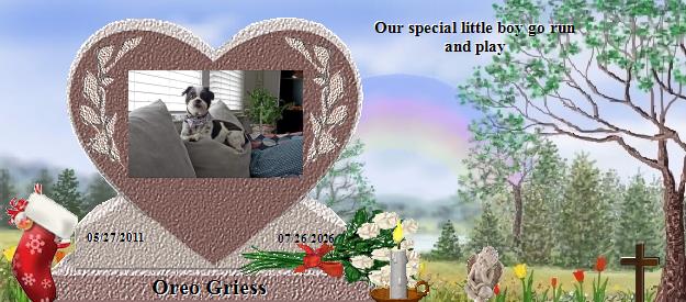 Oreo Griess's Rainbow Bridge Pet Loss Memorial Residency Image