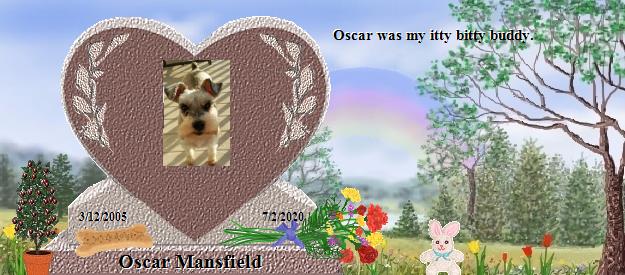 Oscar Mansfield's Rainbow Bridge Pet Loss Memorial Residency Image