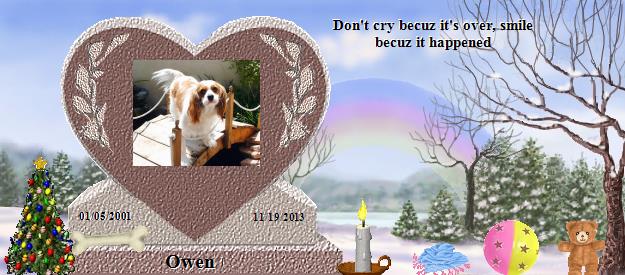 Owen's Rainbow Bridge Pet Loss Memorial Residency Image