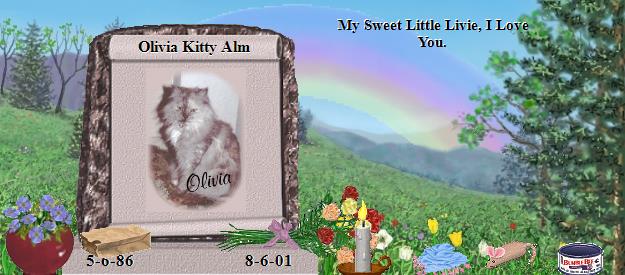 Olivia Kitty Alm's Rainbow Bridge Pet Loss Memorial Residency Image