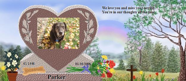 Parker's Rainbow Bridge Pet Loss Memorial Residency Image