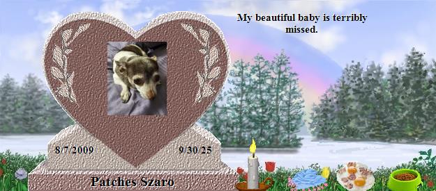 Patches Szaro's Rainbow Bridge Pet Loss Memorial Residency Image