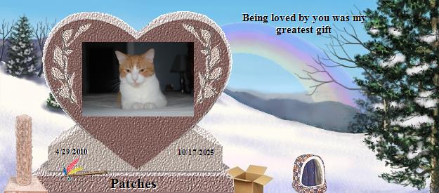 Patches's Rainbow Bridge Pet Loss Memorial Residency Image