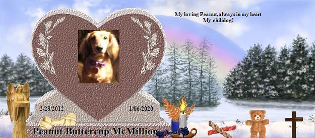 Peanut Buttercup McMillion's Rainbow Bridge Pet Loss Memorial Residency Image