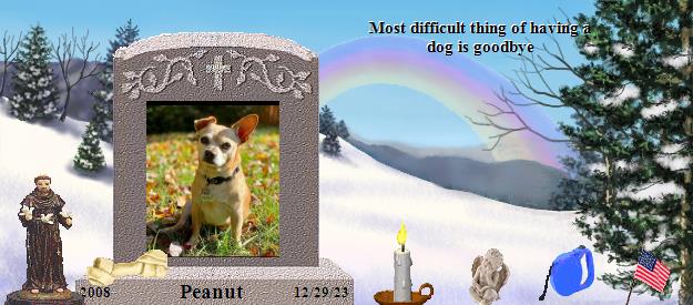 Peanut's Rainbow Bridge Pet Loss Memorial Residency Image