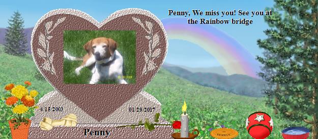 Penny's Rainbow Bridge Pet Loss Memorial Residency Image