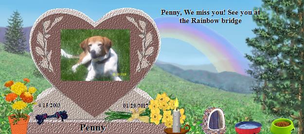 Penny's Rainbow Bridge Pet Loss Memorial Residency Image