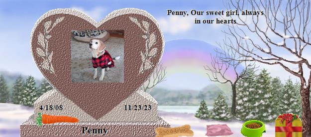 Penny's Rainbow Bridge Pet Loss Memorial Residency Image